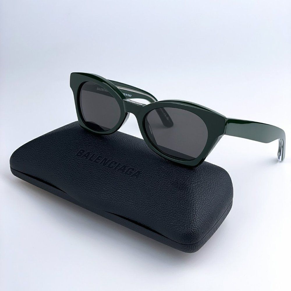 SALE! NEW Balenciaga BB0230S 006 Green Grey Cat Eye Women Sunglasses